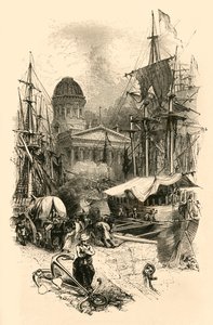 A vámház, Liverpool, 19. század közepe. alkotó: Unbekannt