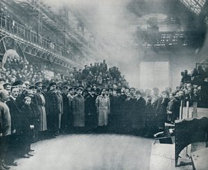 A cár, akit a nagy Putiloff Lőszer- és Mérnöki Művek munkásai közé vittek, 1914 alkotó: Unbekannt