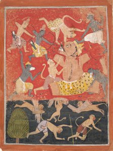 A Kumbhakarna démont Rama és Lakshmana legyőzte..., kb. 1670. alkotó: Unbekannt