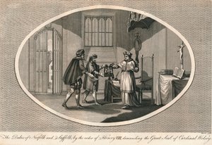 Norfolk és Suffolk hercegei Wolsey bíboros nagypecsétjét követelik, 1529 1793 alkotó: Unbekannt