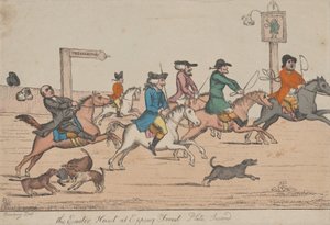 A húsvéti vadászat az Epping-erdőben, Plate Second, kb. 1810. alkotó: Unbekannt