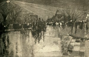 Az elektromos fény a Madison Square-en, New York államban, egy felhős estén, 1882-ben. alkotó: Unbekannt