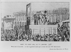 Lajos kivégzése a Place de la Revolutionon 1793. január 21-én, kb. 1793 alkotó: Unbekannt