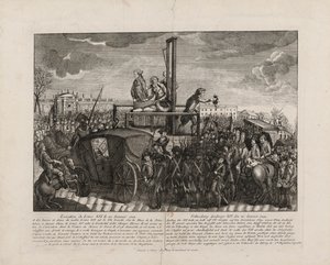 Lajos kivégzése a Place de la Revolutionon 1793. január 21-én, kb. 1793. alkotó: Unbekannt