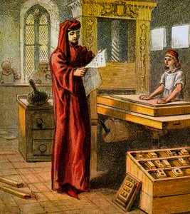 Az első angol nyomdász, 15. század, 1850 körül alkotó: Unbekannt