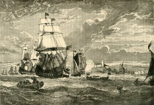 A Kelet-indiai Társaság első flottája elhagyja Woolwicht, 1601, 1890. alkotó: Unbekannt