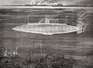 A francia haditengerészet Gustave Zédé tengeralattjárója, amelyet 1900-ban bocsátottak vízre. alkotó: Unbekannt
