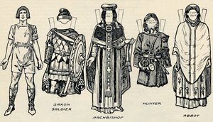 The Gallery of British Costume: A dánok és későbbi angolszászok ruhája, 1934 alkotó: Unbekannt