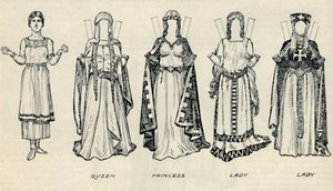 The Gallery of British Costume: Ruhatípusok a korai Plantagenet időkben, c1934 alkotó: Unbekannt