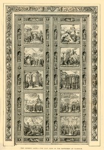 A Ghiberti-kapuk – A firenzei keresztelőkápolna keleti ajtaja, 1882. alkotó: Unbekannt
