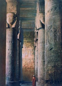A nagyterem, Hathor temploma, Dendera, Egyiptom, XX. század alkotó: Unbekannt