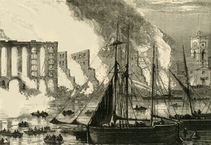 A nagy tűz a Cottons Wharf Tooley Streeten, 1861, 1878. alkotó: Unbekannt