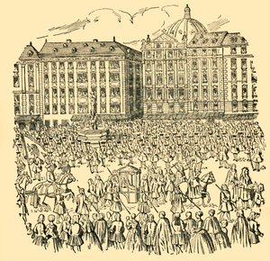 Magyarország Nagy Nemesei hűségesküt tesznek Mária Teréziának...1740-ben, 1930 körül. alkotó: Unbekannt