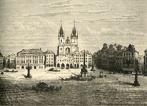 A Nagy tér, Prága, 1890. alkotó: Unbekannt