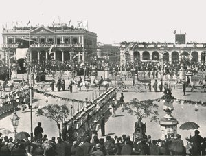 A Nagy tér egy ünnepnapon, Montevideo, Uruguay, 1895. alkotó: Unbekannt