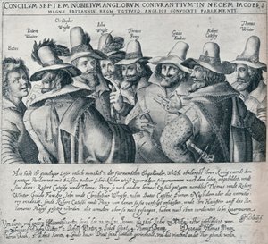 A puskaporos összeesküvők és Bates szolgájuk, 1605, 1901 alkotó: Unbekannt