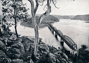 A Hawkesbury folyó és híd, 1900. alkotó: Unbekannt