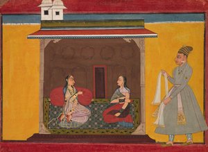 A hősnő, akit hűségesen szeretnek: Rasamanjari levél, c. 1710. alkotó: Unbekannt