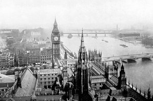 A Parlament házai a Victoria Towerből nézve, Westminster, London, 1905 alkotó: Unbekannt
