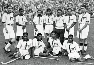 Az indiai jégkorong-válogatott, aranyérmesek, berlini olimpia, 1936 alkotó: Unbekannt