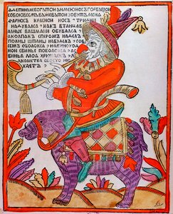 A Jester Farnos a vörös orr, Lubok-nyomat, 18. század alkotó: Unbekannt