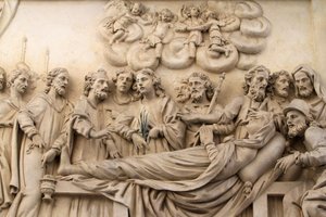 A Szűz élete, A Szűzanya háza, Santa Casa, a Szent Ház másolata, Loretói Boldogasszony templom, Prága, Cseh Köztársaság alkotó: Unbekannt