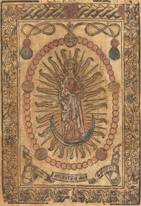 A Madonna és a gyermek rózsafüzérben, c. 1490. alkotó: Unbekannt