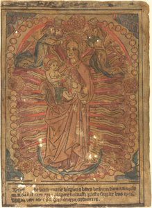 A Madonna és a gyermek rózsafüzérben, c. 1490. alkotó: Unbekannt