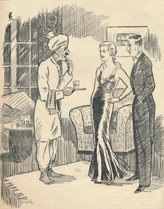 A Memsahib sugározza újonnan megszerzett Hindustani...-ját, 1936. alkotó: Unbekannt
