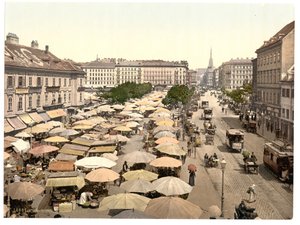 A Naschmarkt, Bécs alkotó: Unbekannt