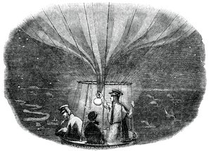 A Nassau léggömb éjjel áthaladt Liege felett, 1836, 1886 alkotó: Unbekannt