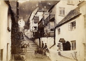 The New Inn and street, Clovelly, Devon, 19. század vége vagy 20. század eleje alkotó: Unbekannt