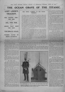 A Titanic óceánsírja és Edward Smith kapitány fényképe, 1912. április 20. alkotó: Unbekannt