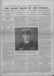 A Titanic óceánsírja és Jack Phillips fényképe, 1912. április 20. alkotó: Unbekannt