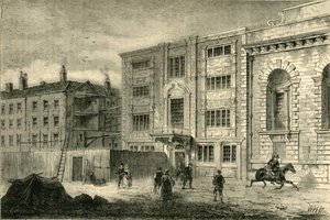 A régi postahivatal a Lombard utcában, 1800 körül, 1872 körül. alkotó: Unbekannt