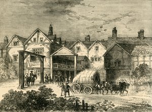 Az Old Tabard fogadó, a tizenhetedik században, 1878. alkotó: Unbekannt
