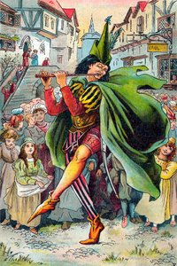 A Pied Piper elvezeti Hamelin gyermekeit, 1899 alkotó: Unbekannt