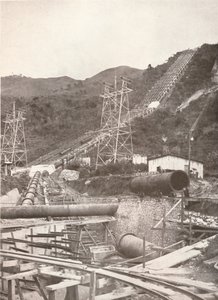 The Pipes at Ribeirao das Lajes: Rio Light and Power Works, 1914 alkotó: Unbekannt