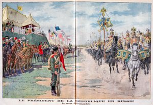 A köztársasági elnök áttekinti az orosz csapatokat, Krasznoje Selo, Oroszország, 1914 alkotó: Unbekannt