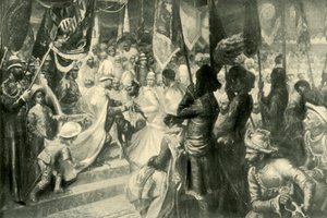 A walesi herceg átadja az Indiai Csillag Rendet Kalkuttában, 1901. alkotó: Unbekannt