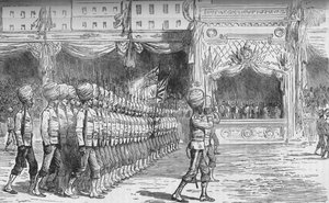 The Review at Cairo: March Past of the Beloochees, 1880 alkotó: Unbekannt