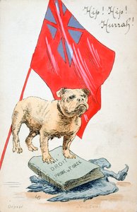 A jobboldal megelőzi az erőt, francia első világháborús képeslap, 1914-1918 alkotó: Unbekannt