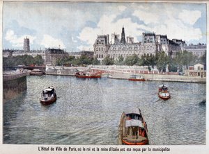 A Szajna és a Hotel de Ville, Párizs, 1903 alkotó: Unbekannt