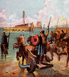A rómaiak meghódítják Nagy-Britanniát, 1850 körül alkotó: Unbekannt