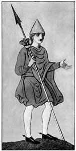A szász köpeny, a rögzítés módját mutatja, 1910 alkotó: Unbekannt