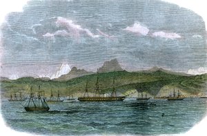 A spanyol blokádosztag Valparaisóban, Chilében, 1880 körül alkotó: Unbekannt