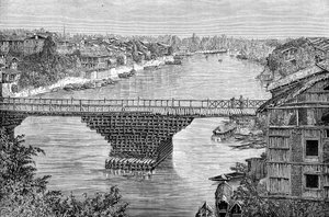 A Srinagar híd a Jhelum folyón, Pakisztán, 1895 alkotó: Unbekannt
