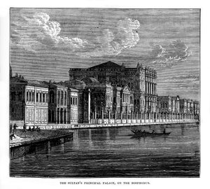 A Sultans Principal Palace, a Boszporusz, Törökország, 19. század alkotó: Unbekannt