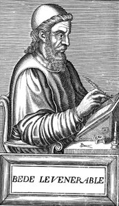The Venerable Bede c673-735, angolszász teológus, tudós és történész, c1584 alkotó: Unbekannt