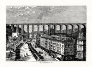 A viadukt Morlaix-ban, Franciaország, 1879 alkotó: Unbekannt